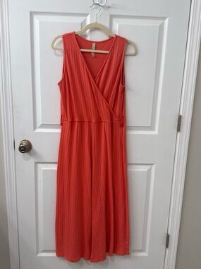 Mata Traders Coral Ribbed V‑Neck jumpsuit